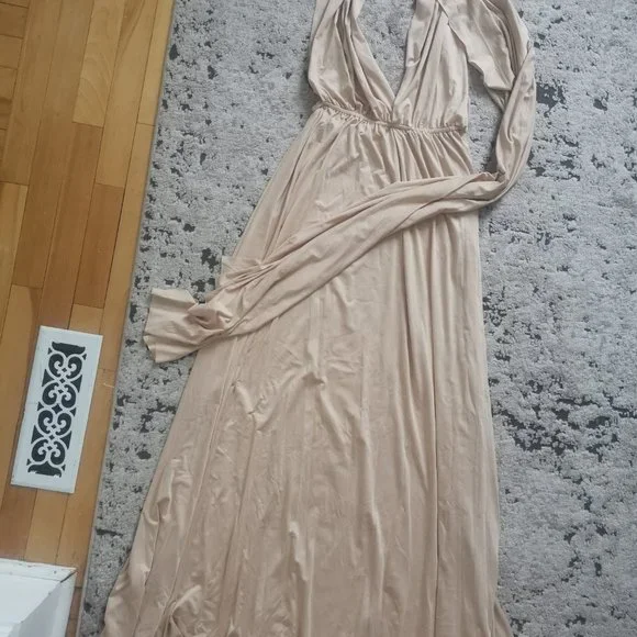 Nude Infinity Wrap Dress - Picture 2 of 3